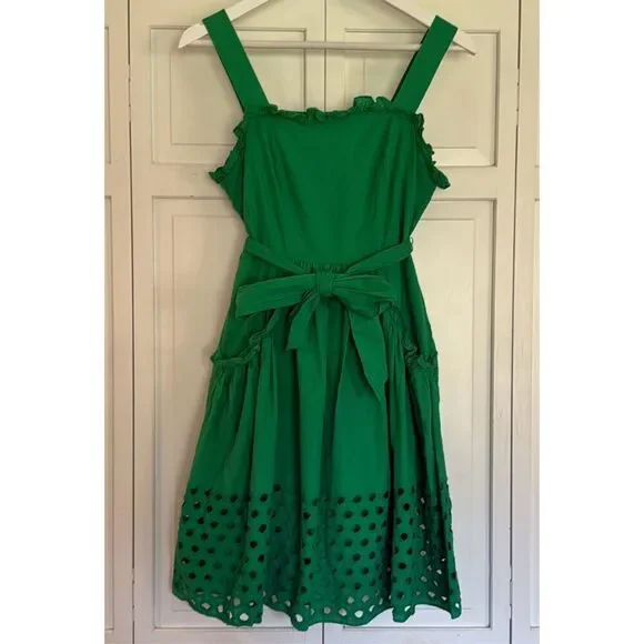 Vince Camuto green eyelet ruffle sun dress size 2p - Picture 10 of 11